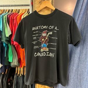 Black Graphic T-Shirt with Canadian Design